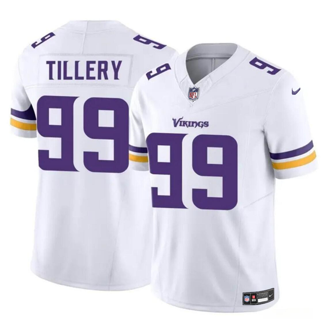 Youth Minnesota Vikings #99 Jerry Tillery White 2023 F.U.S.E. Vapor Untouchable Limited Football Stitched Jersey
